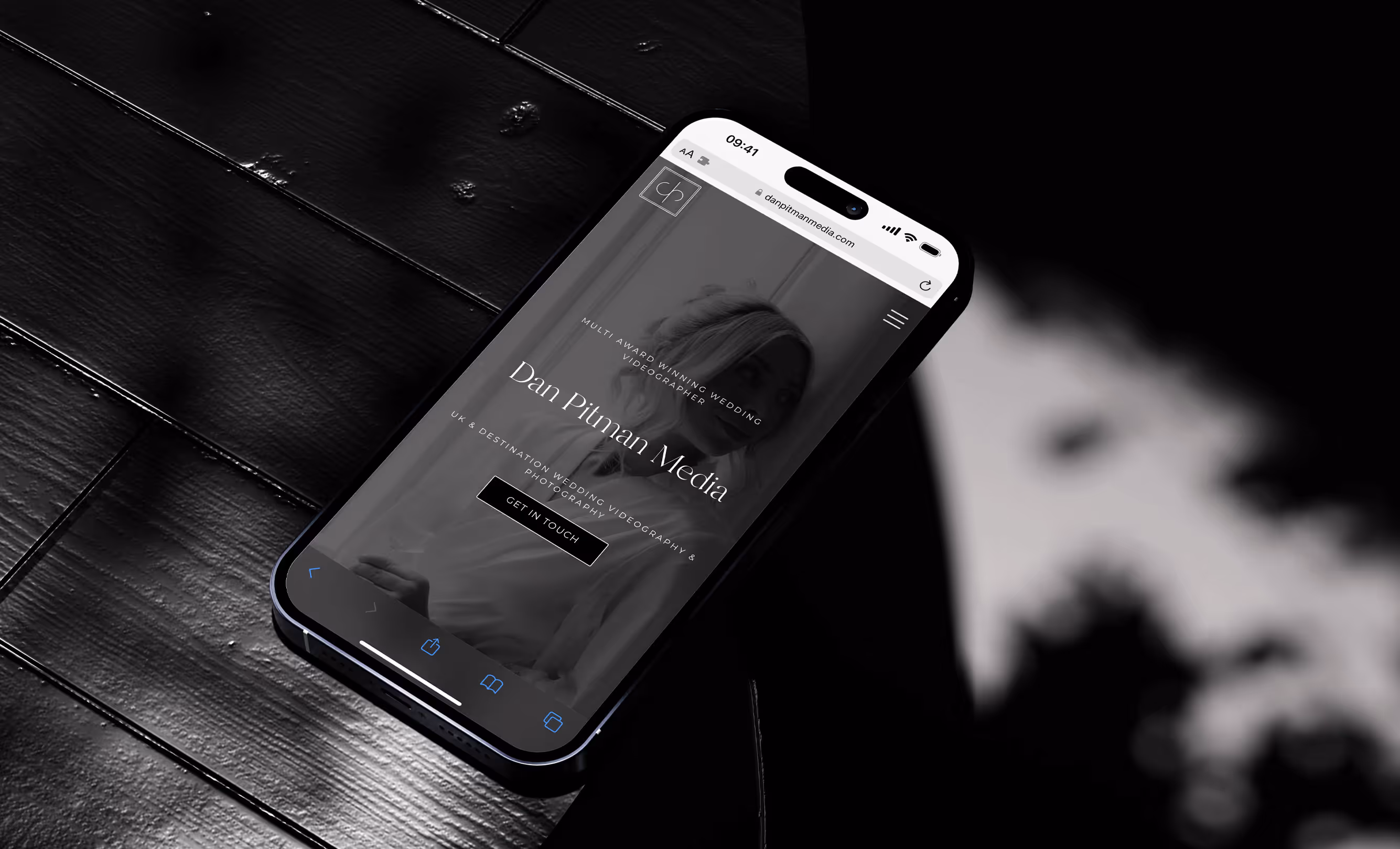 Mockup of the website of Dan Pitman