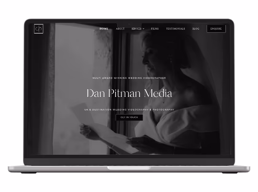 Mockup of the website of Dan Pitman