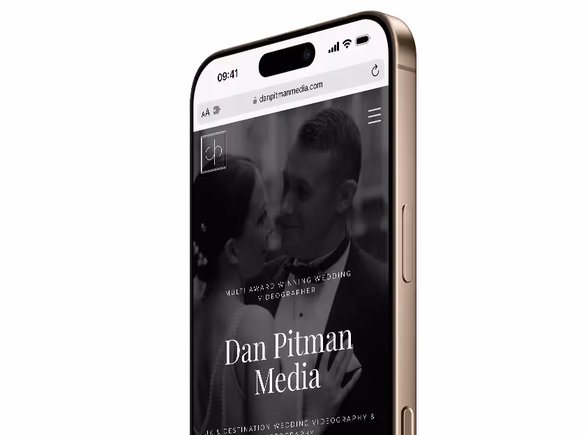 Mockup of the website of Dan Pitman