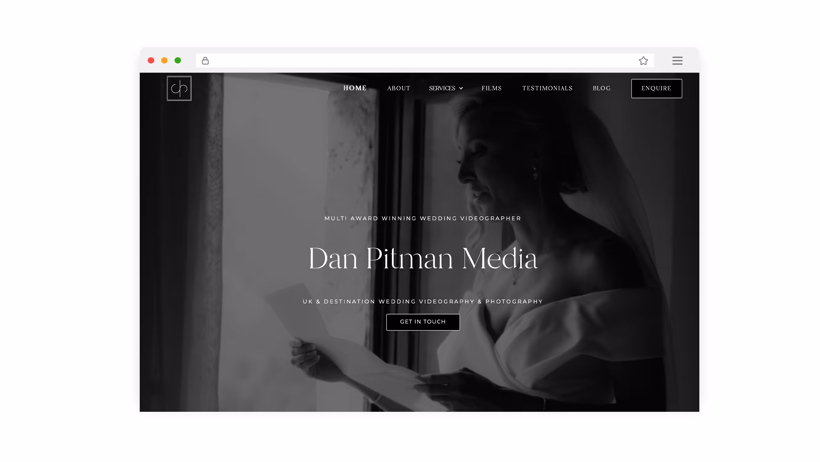 Mockup of the website of Dan Pitman