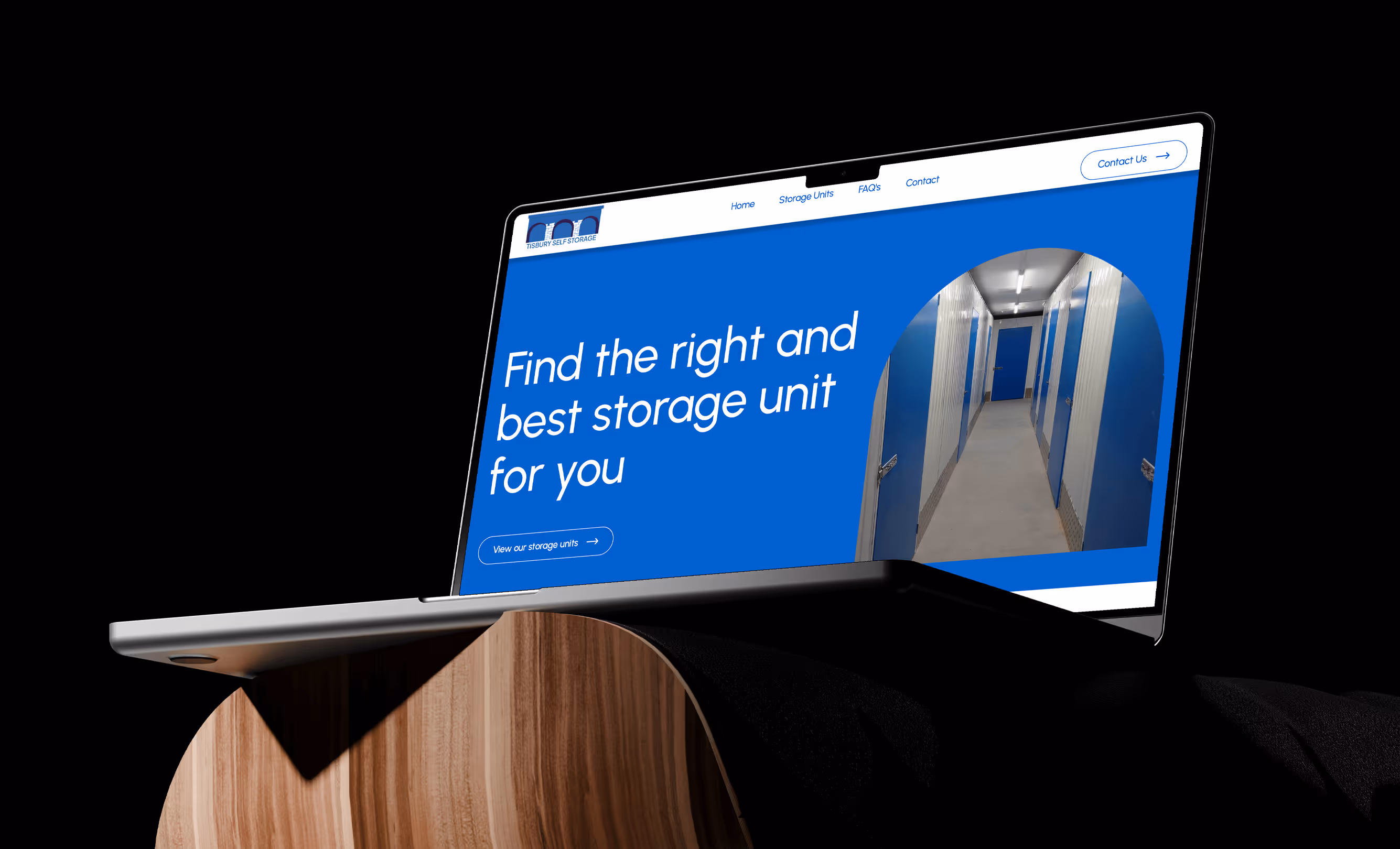 Mockup of the website of Tisbury self storage