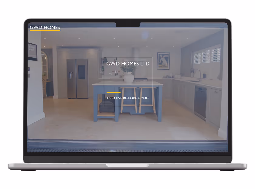 Mockup of the website of GWD Homes