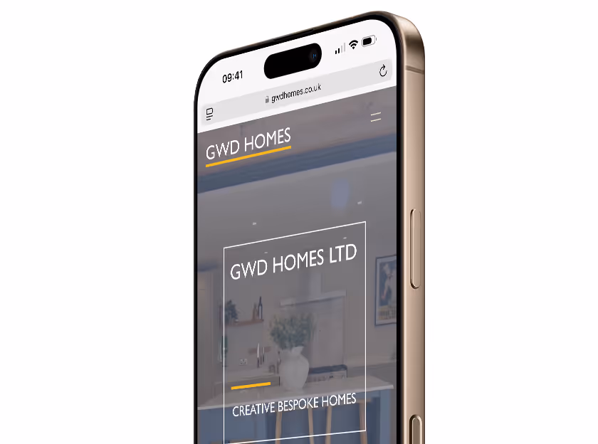 Mockup of the website of GWD Homes