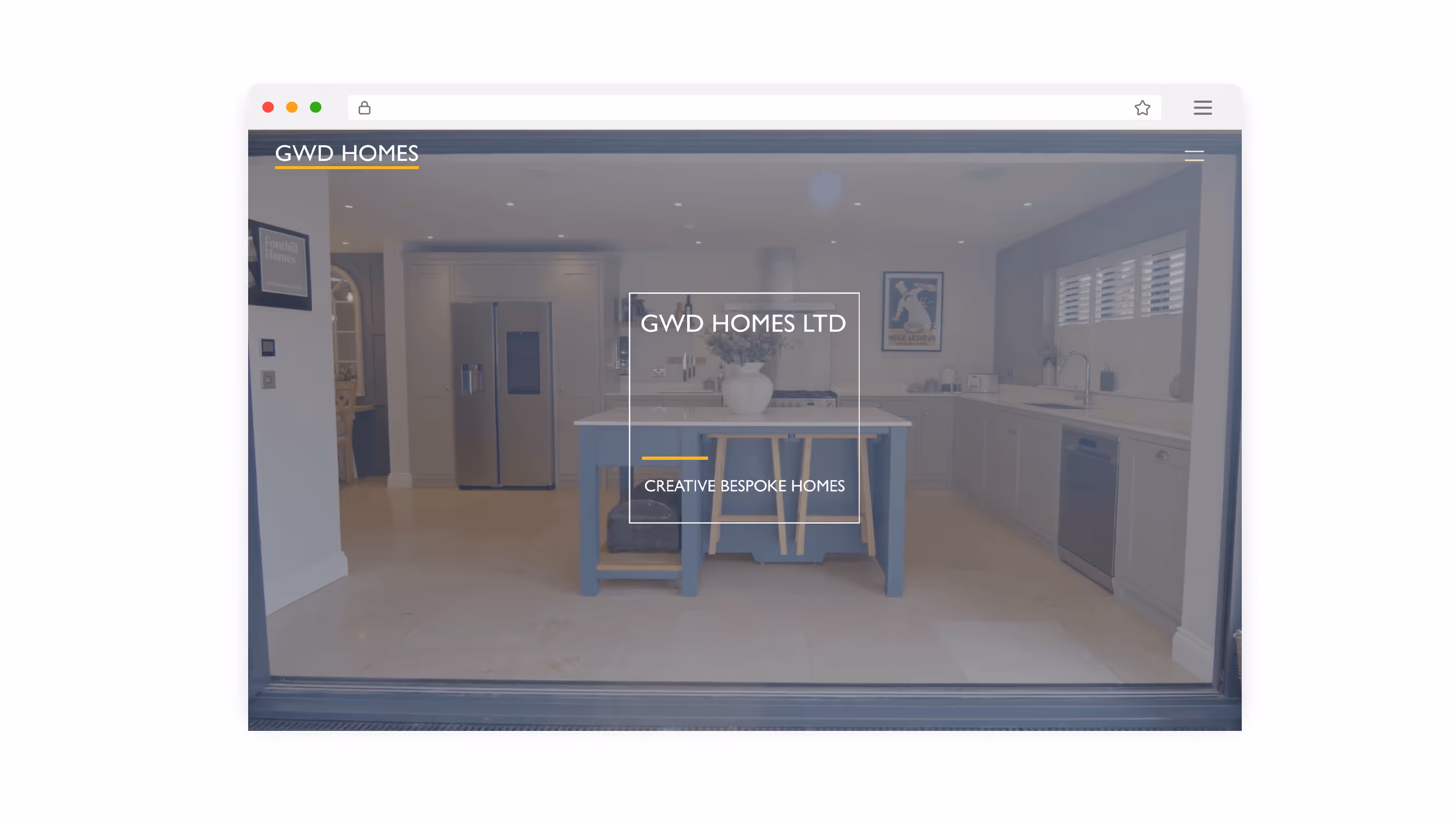 Mockup of the website of GWD Homes