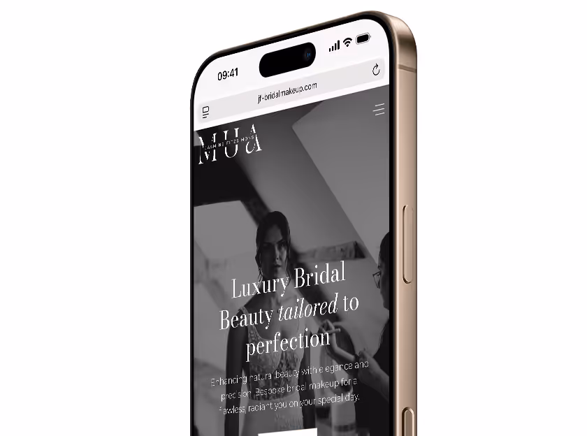 Mockup of the website of JF Bridal Makeup