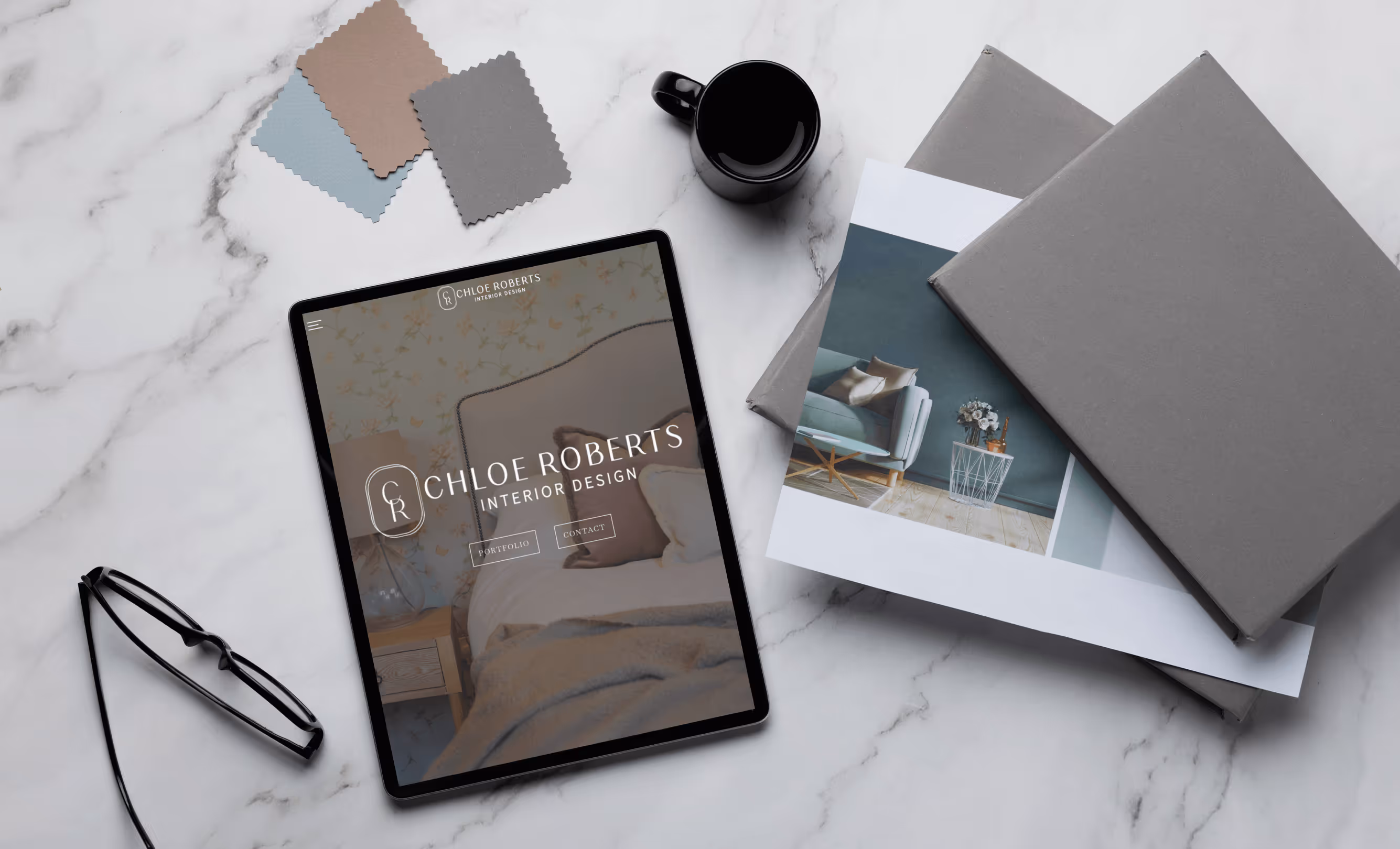 Mockup of the website of Chloe Roberts Interiors