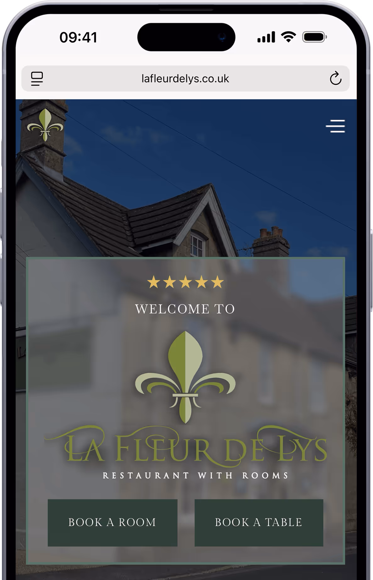 Mockup of the website of La Fleur De lys