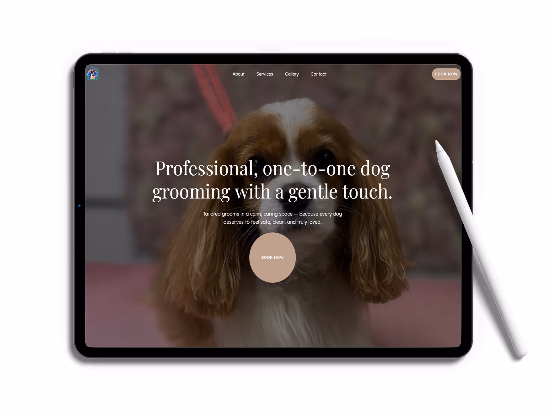 Mockup of the website of My Divine Canine