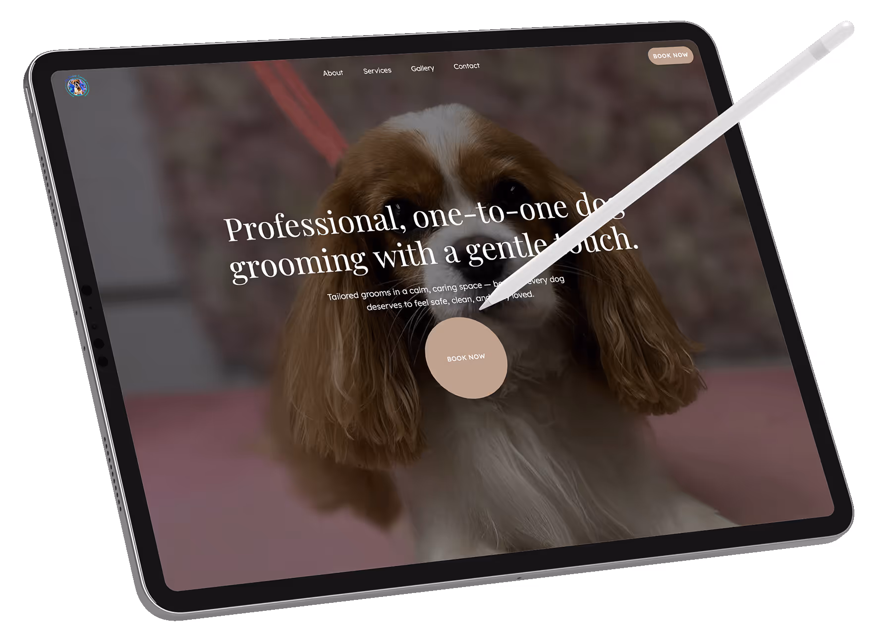 Mockup of the website of My Divine Canine