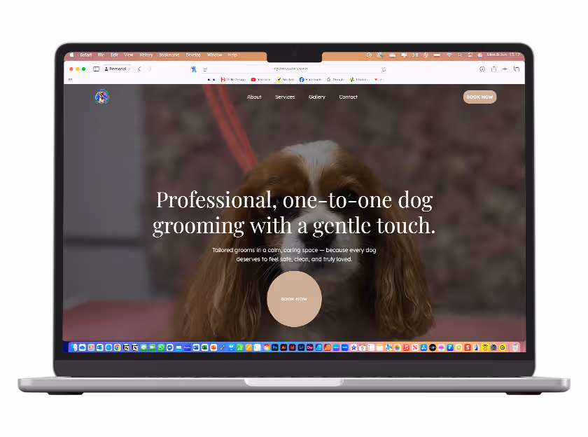 Mockup of the website of My Divine Canine
