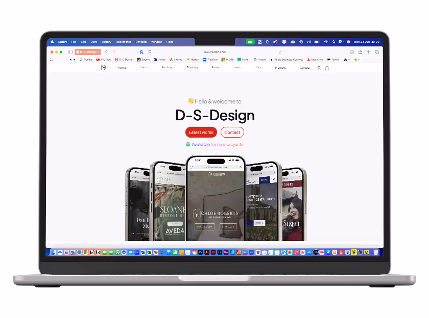 Mockup of the website of D-S-Design