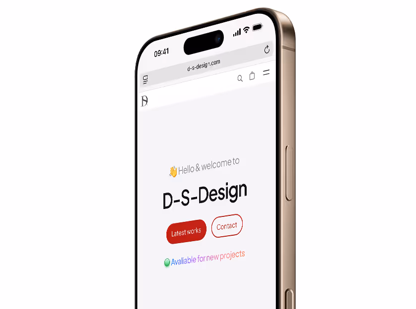 Mockup of the website of D-S-Design