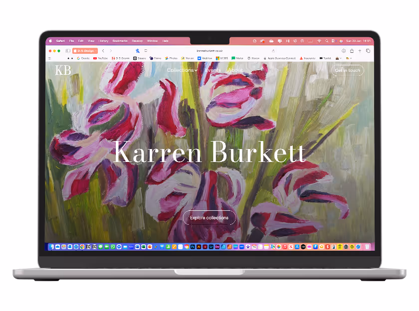 Mockup of the website of Karren Burkett Art
