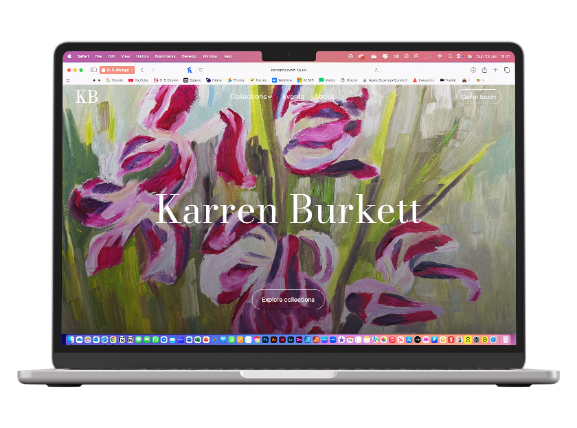 Mockup of the website of Karren Burkett Art