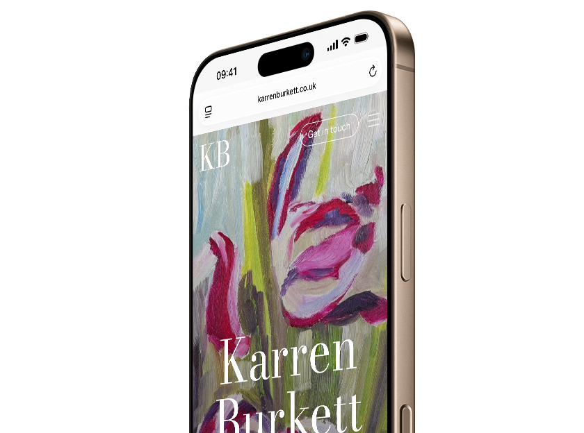 Mockup of the website of Karren Burkett Art