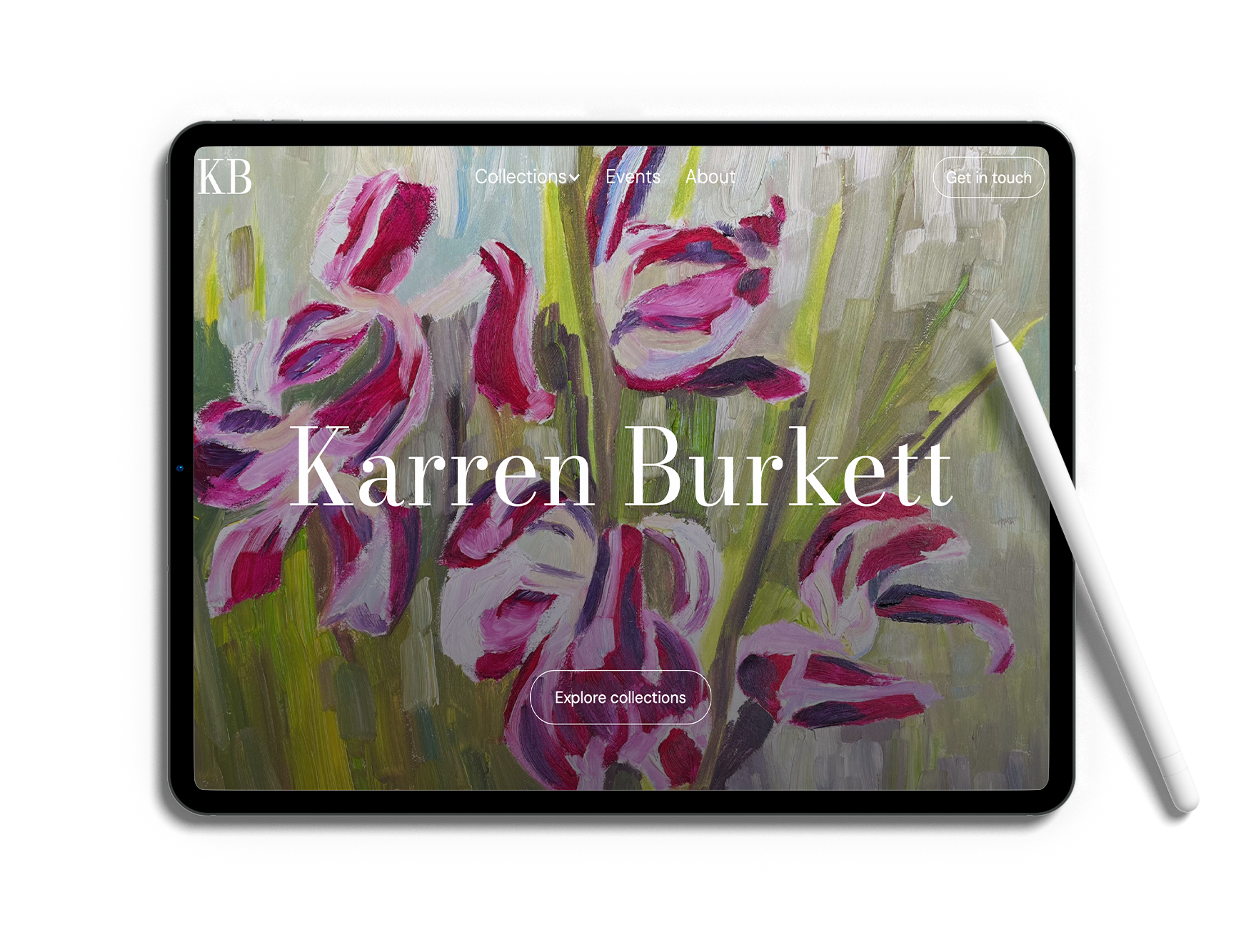 Mockup of the website of Karren Burkett Art