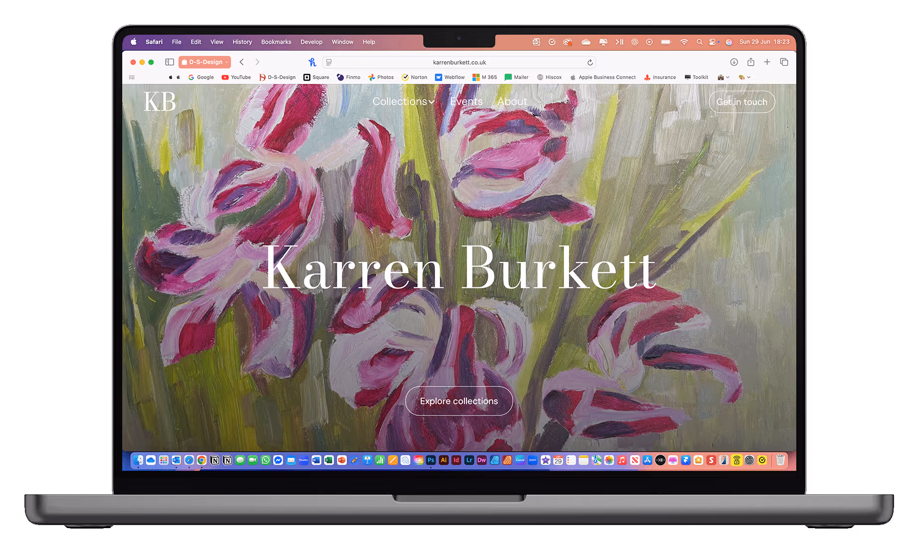 Mockup of the website of Karren Burkett Art