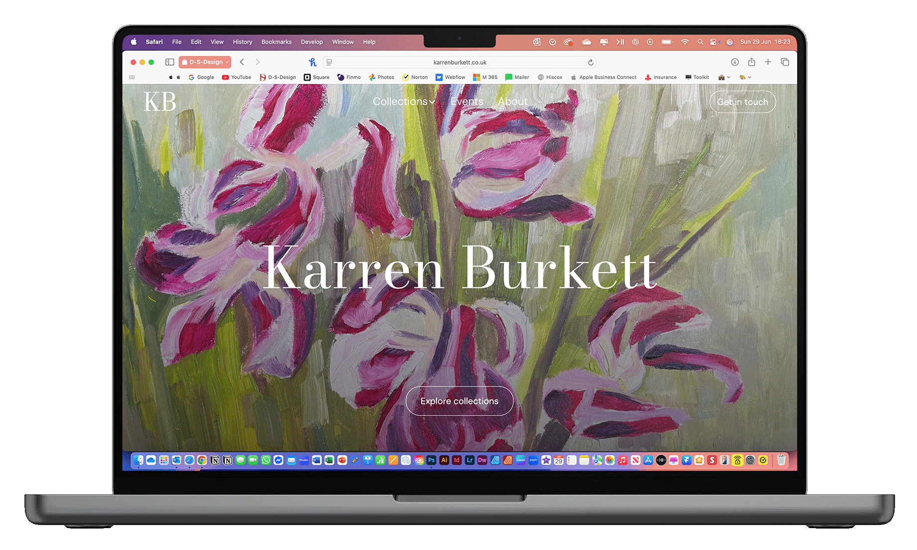 Mockup of the website of Karren Burkett Art