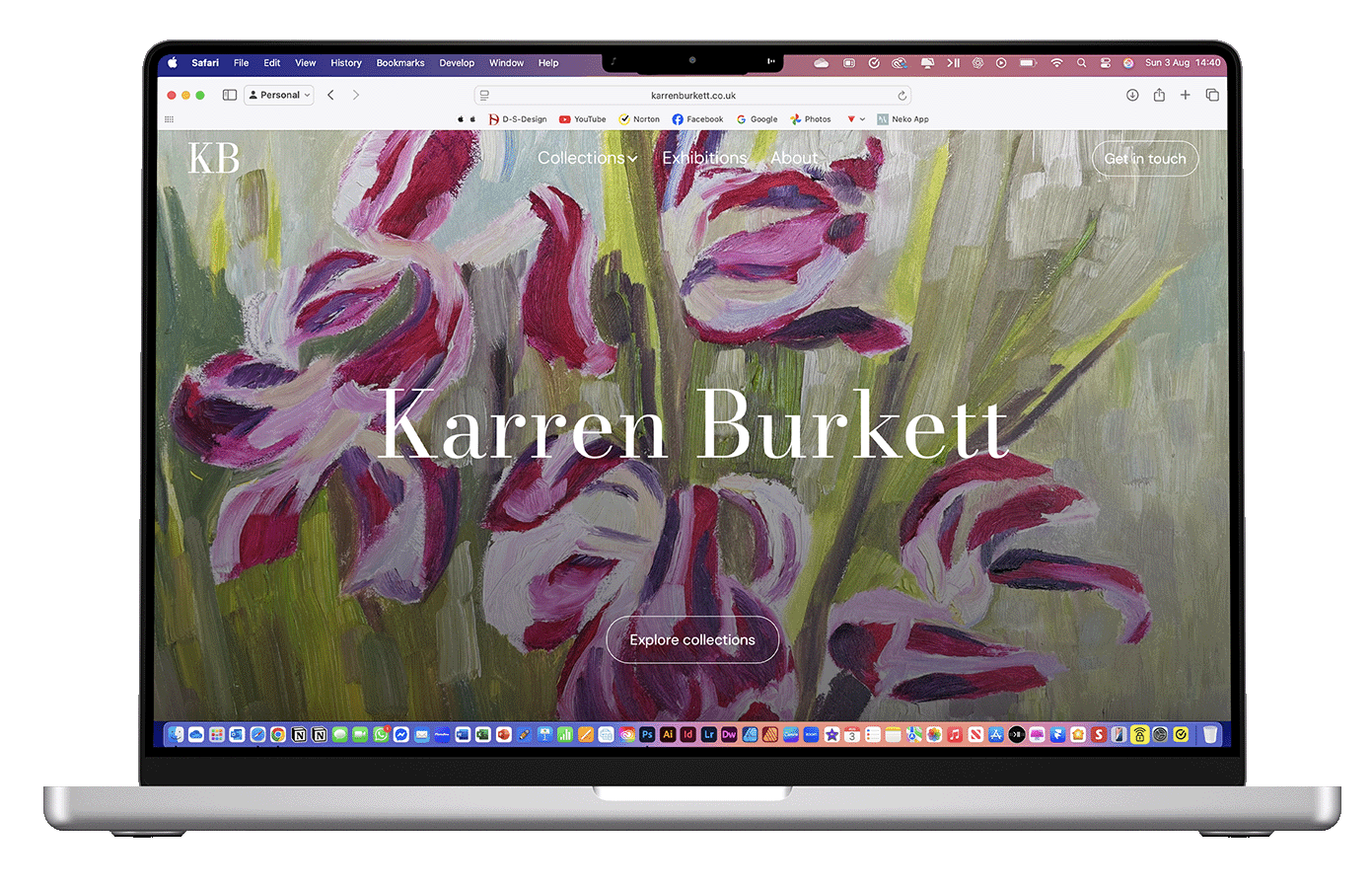 Mockup of the website of Karren Burkett Art