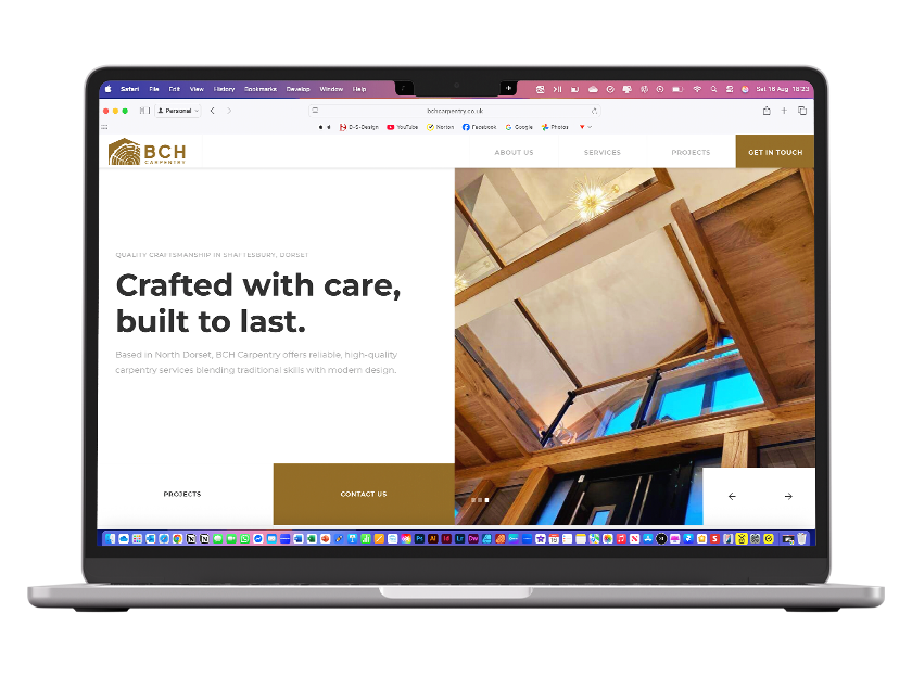 Mockups of the new BCH Carpentry website