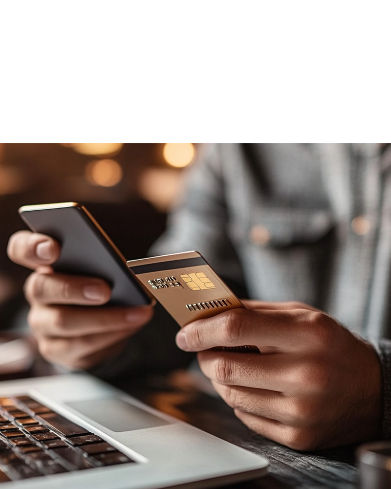 Card reader and online payment checkout illustration — payment solutions service.