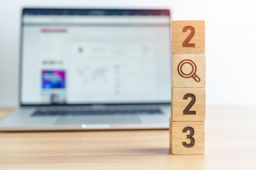 A laptop showing SEO analytics graphs for a Dorset business website.