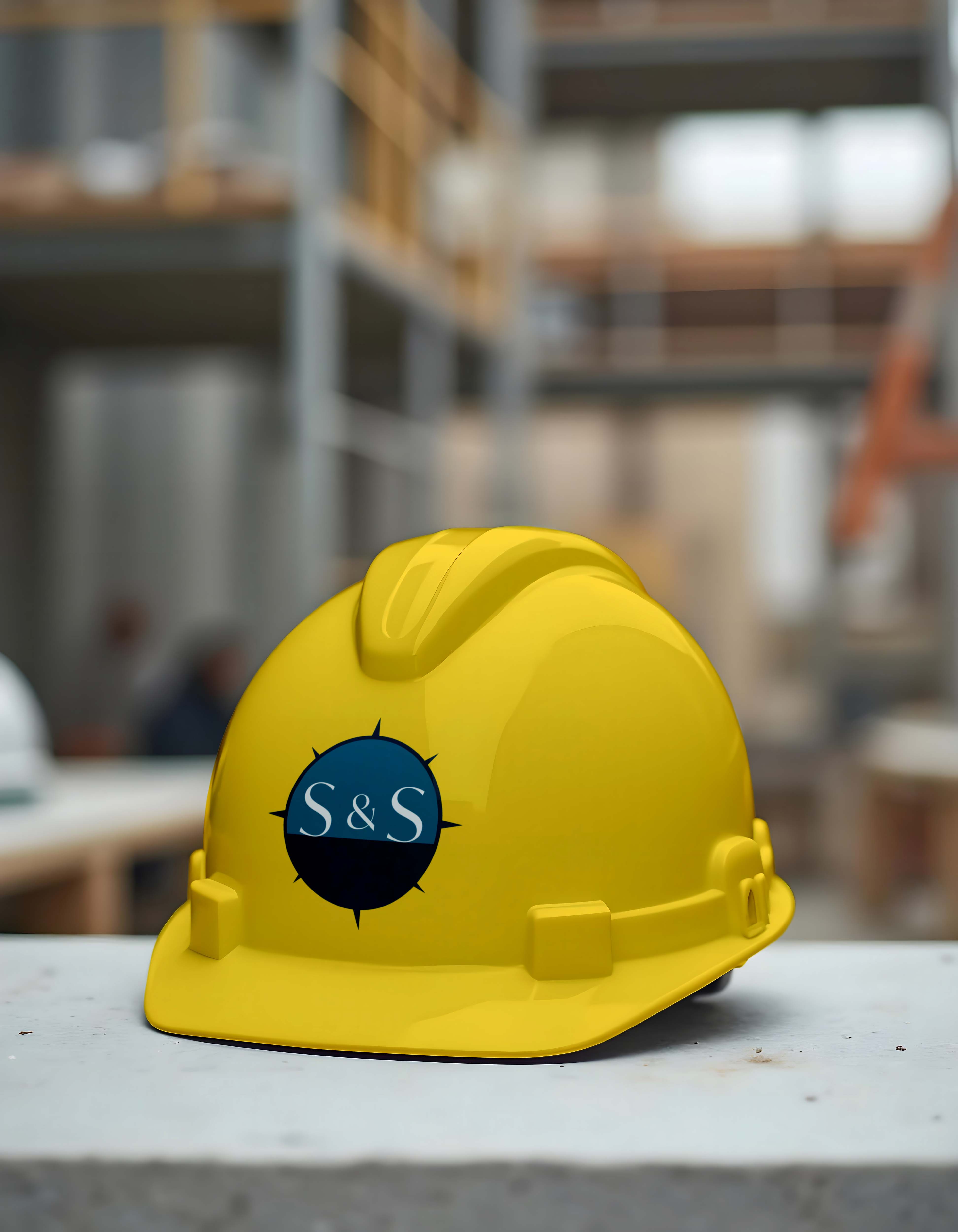 Mockups of the Sky & Sea Drone Services logo and branding assets.