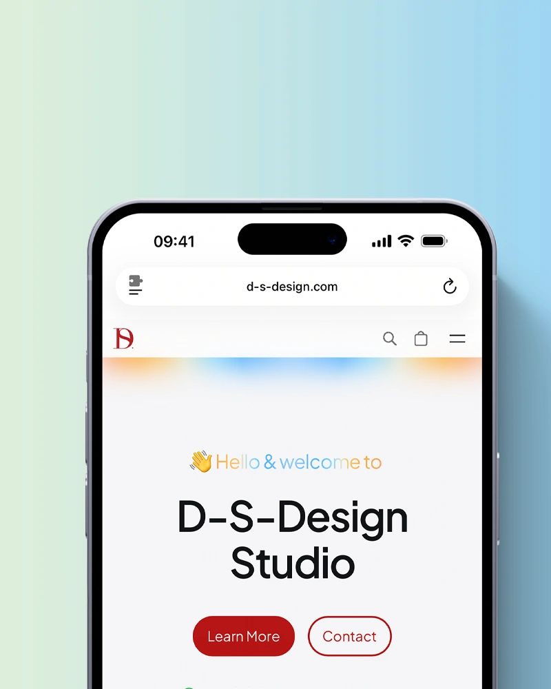 Modern responsive website mockup on laptop and mobile screens — D-S-Design web design service.