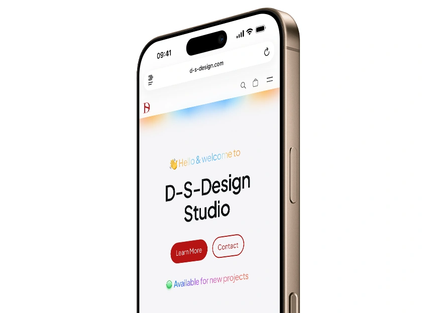 Mockups of the 2026 D-S-Design Studio website redesign.