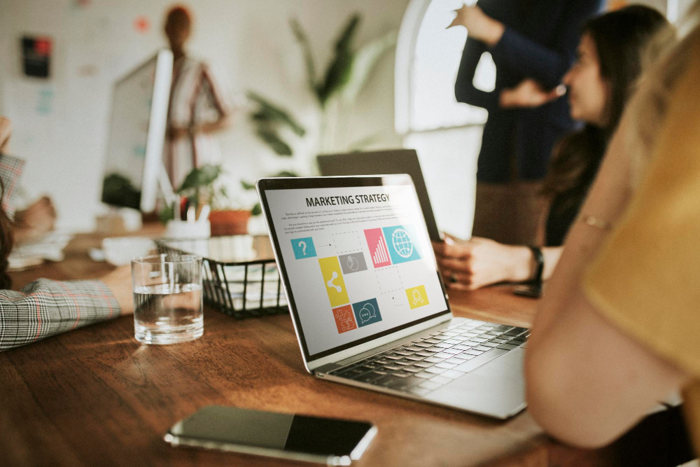 Small business owner organising website content and planning page structure before launching a new website.