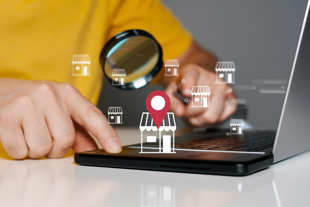 Small business owner updating their Google Business Profile to improve local search visibility.