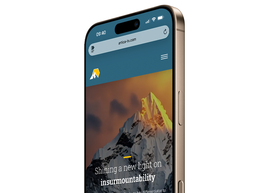 Mockups of the Artica Therapeutics website updates and refinements.