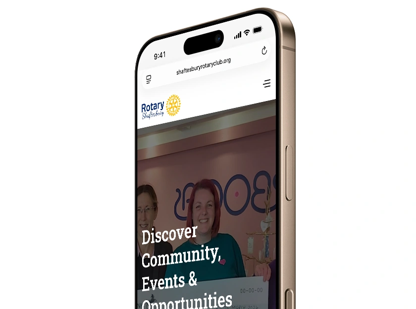 Mockups of the redesigned Shaftesbury Rotary Club website and upcoming Shaftesbury Directory.