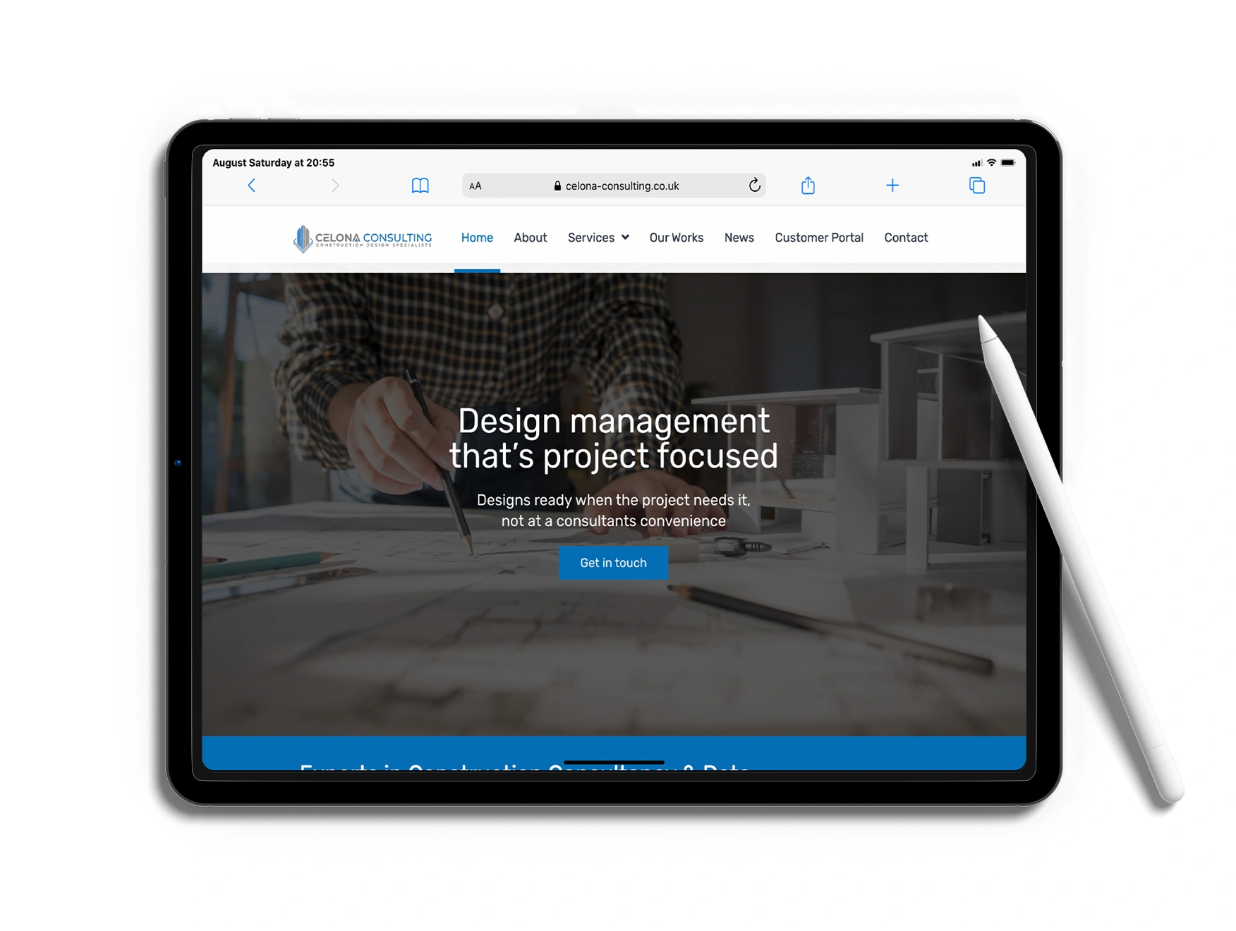 Website mockups created by D-S-Design Studio for Celona Consulting.