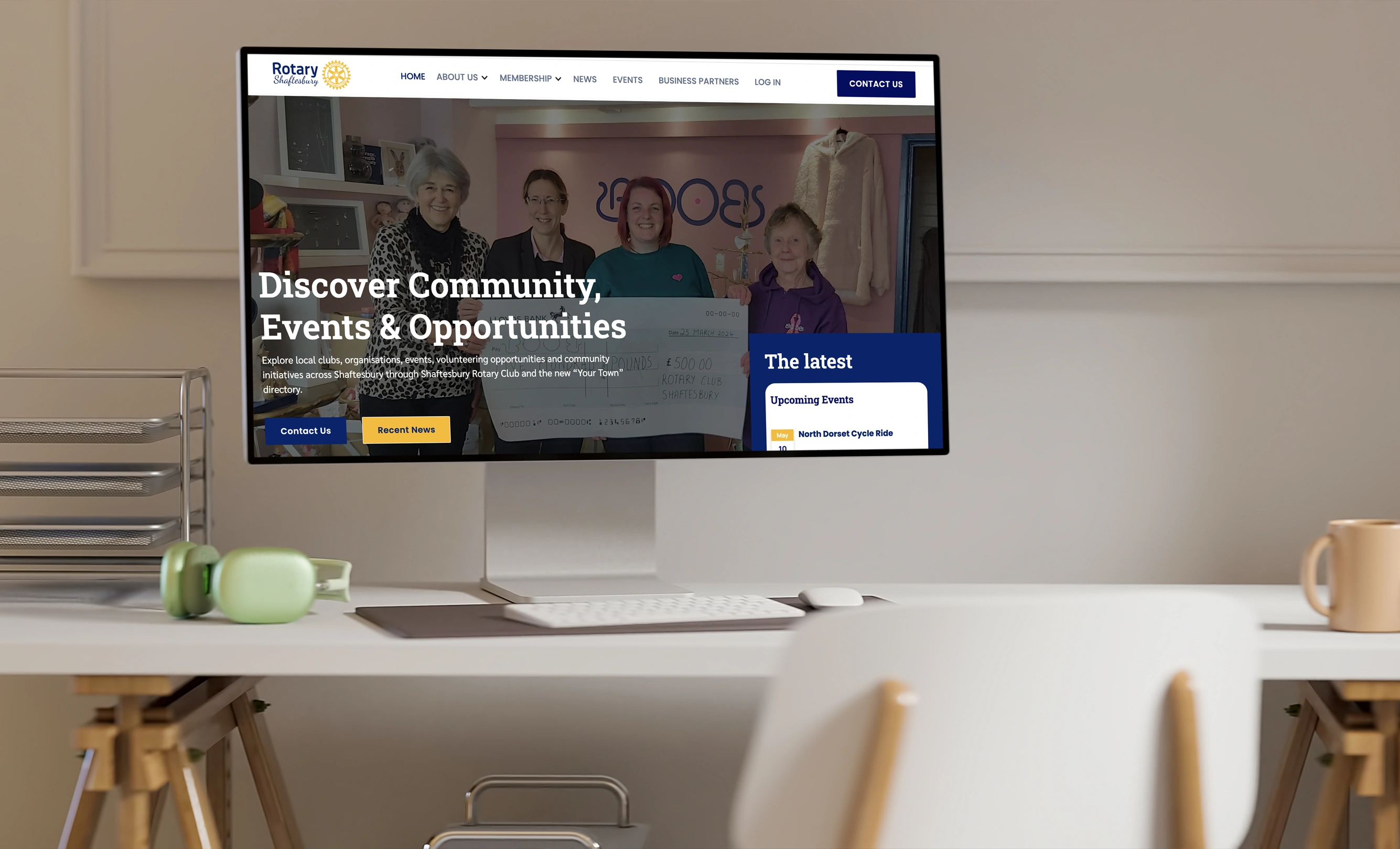 Mockups of the redesigned Shaftesbury Rotary Club website and upcoming Shaftesbury Directory.