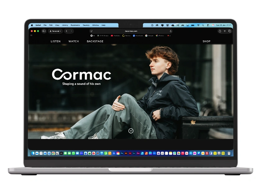 Mockups of the Its Cormac website updates and layout refinements.