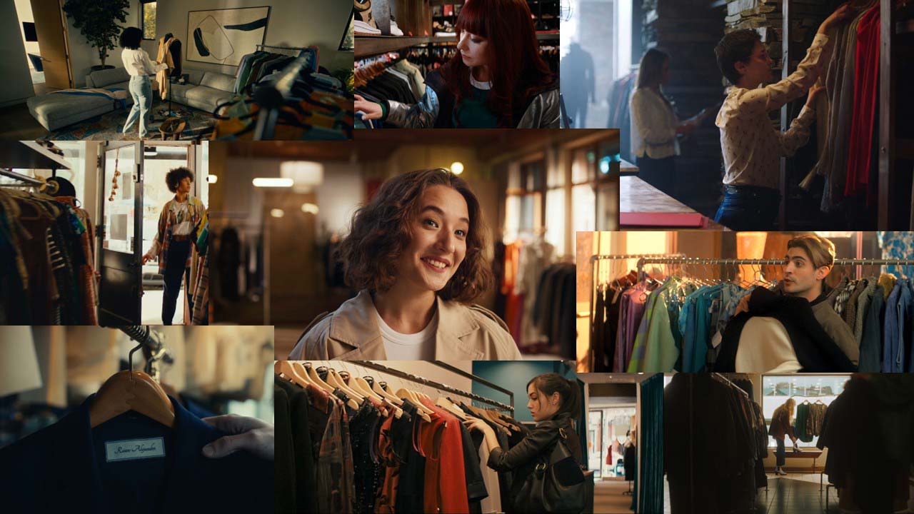 Warmes Indoor-Lookbook eines AI-Commercials.