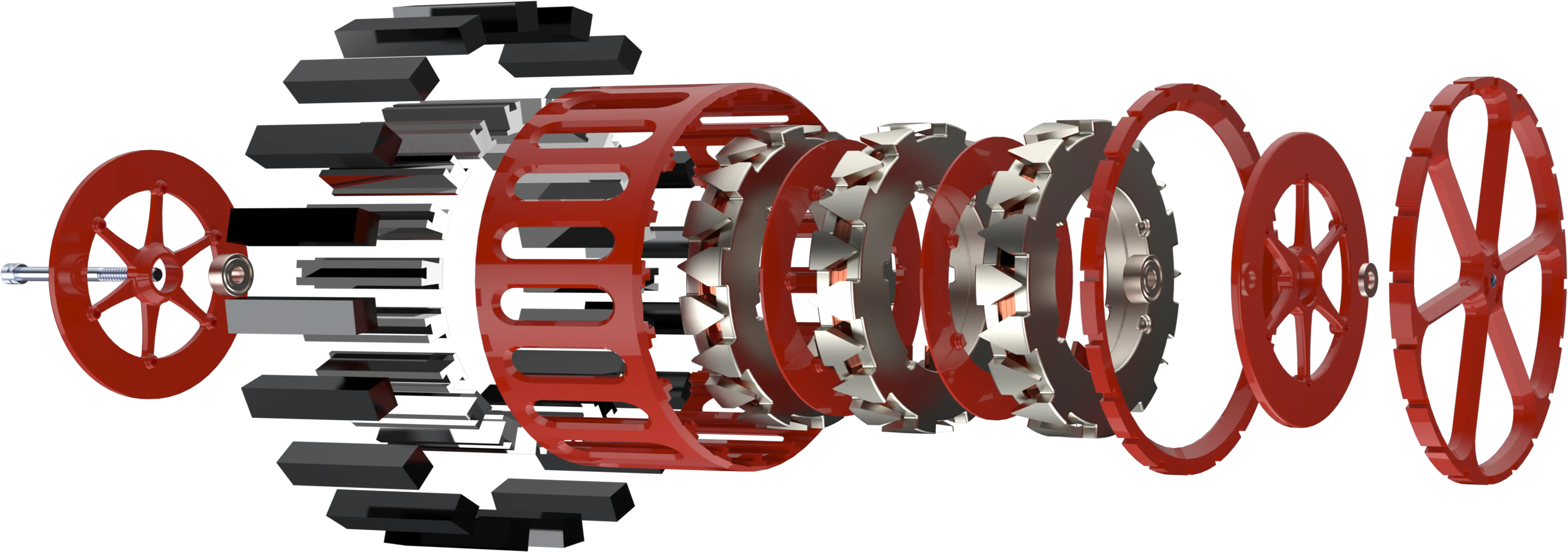 Exploded view of the Modular motor.