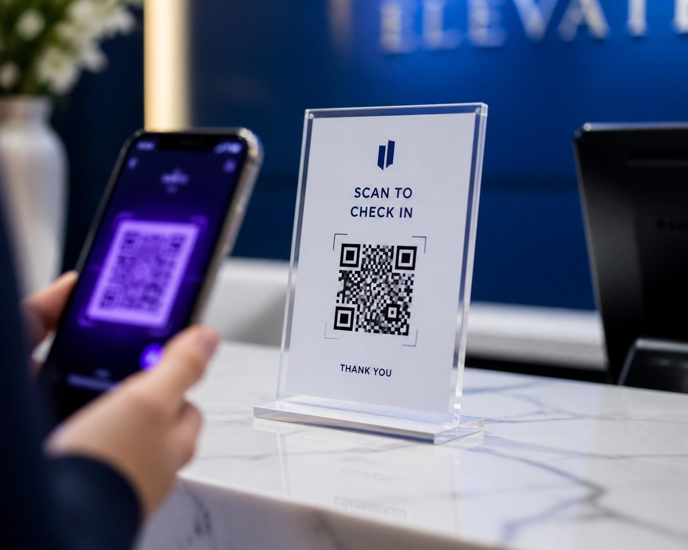 Using a smartphone to scan a CXperks QR code for frictionless patient engagement.