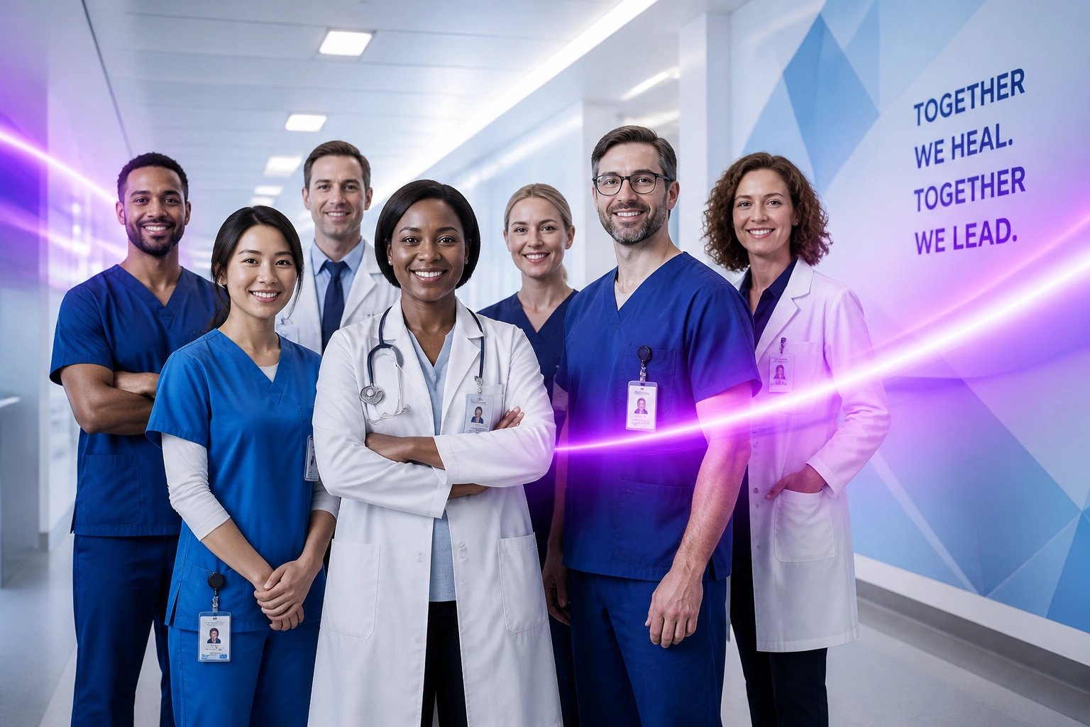 A diverse and motivated medical team unified by a strong culture of staff recognition.