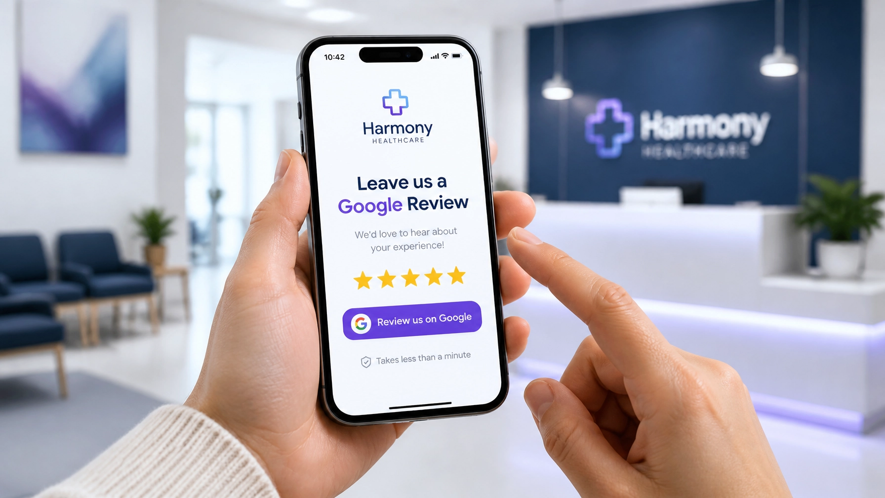 Google Review prompt on a mobile device