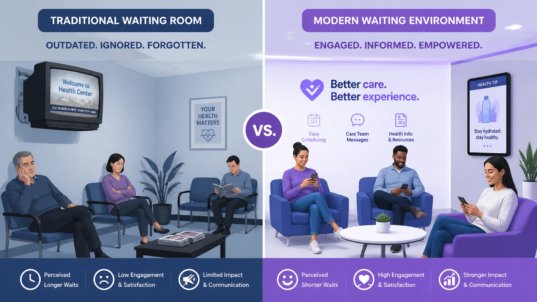 Patients engaged with smartphones vs passive TV