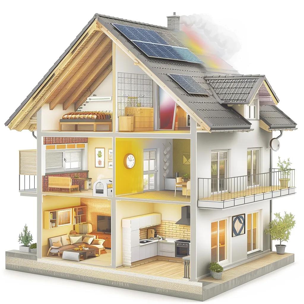 Cozy home interior showcasing roof insulation materials and energy savings