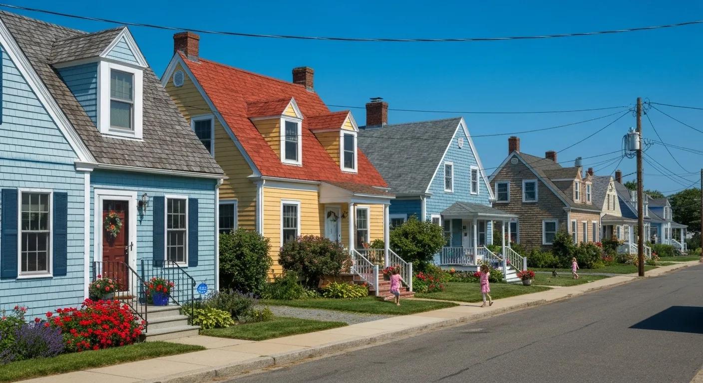 Beautifully painted roof enhancing curb appeal in a residential neighborhood