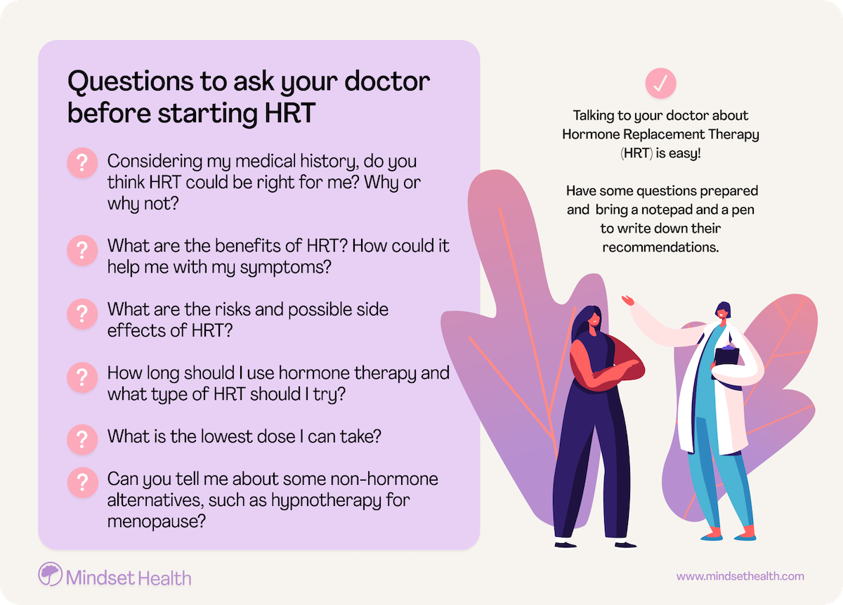 Questions to ask your doctor before starting HRT