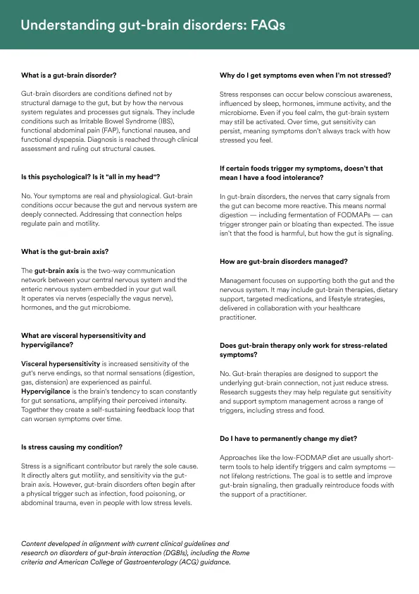 Understanding gut-brain disorders with FAQs