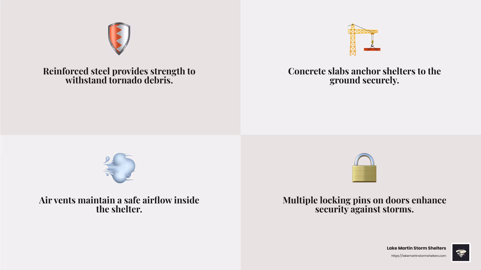 A detailed look at the safety features of above ground storm shelters, emphasizing their robust construction and secure design.