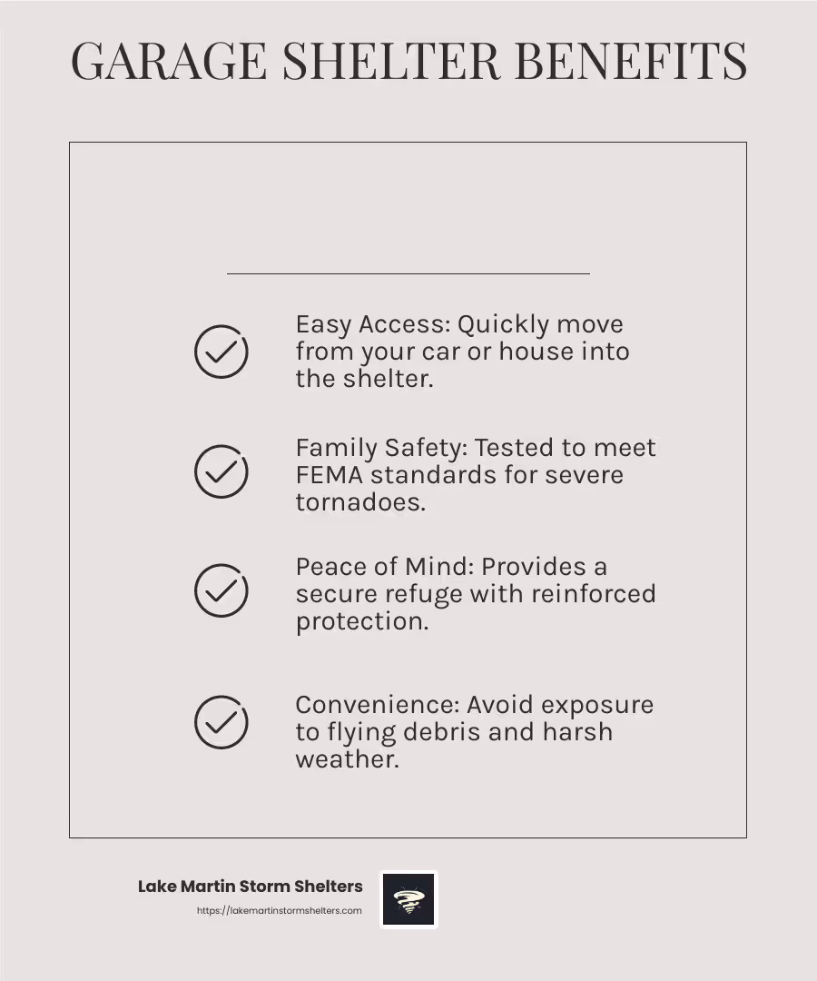 Peace of Mind - garage tornado shelter infographic checklist-light-beige
