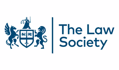 A logo: A coat of arms followed by the text 'The Law Society'