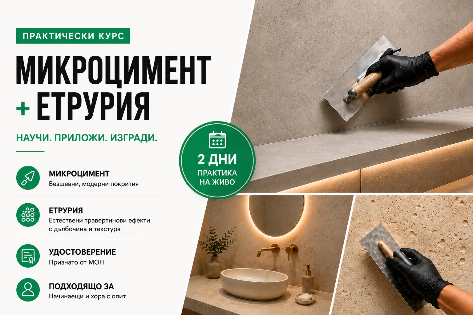 Микроцимент и Етрурия - двудневно практическо обучение - Варна, 27.06 - 28.06